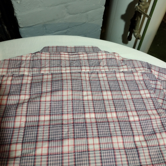 Galaxy by Harvic Pink,White, Blue Slim Fit Plaid Button Down Short Sleeve Shirt - Picture 11 of 12